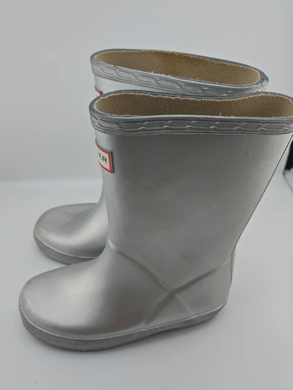 Hunter Metallic Silver Mid-Calf Rain Boots